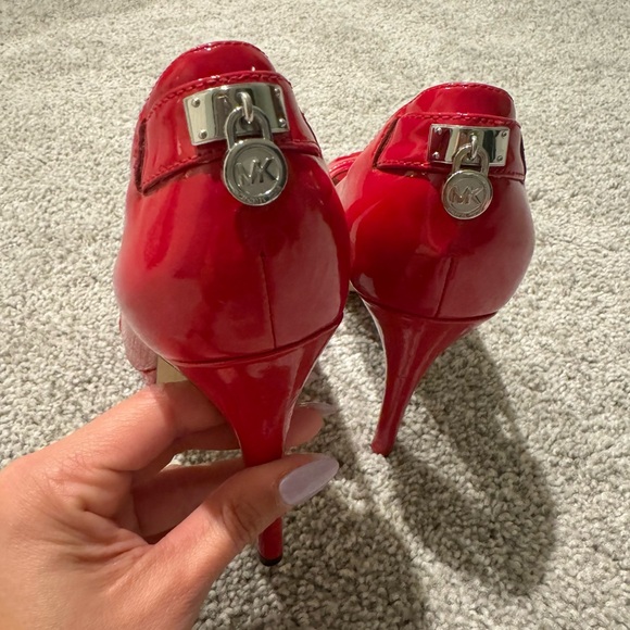 Michael Kors Red Open-Toes Pumps - Picture 3 of 7